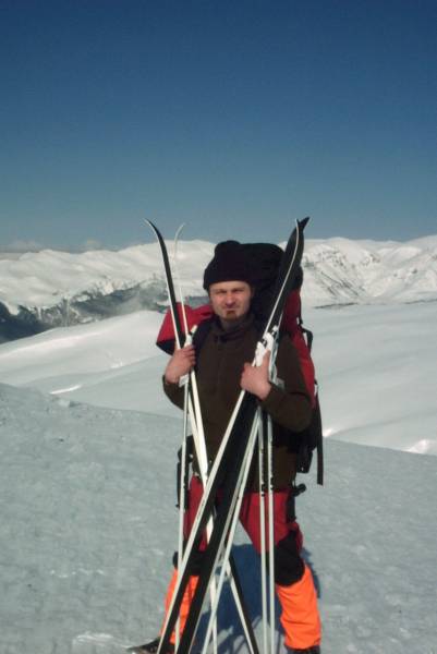 Silviu at  ski in Bucegi Mountain